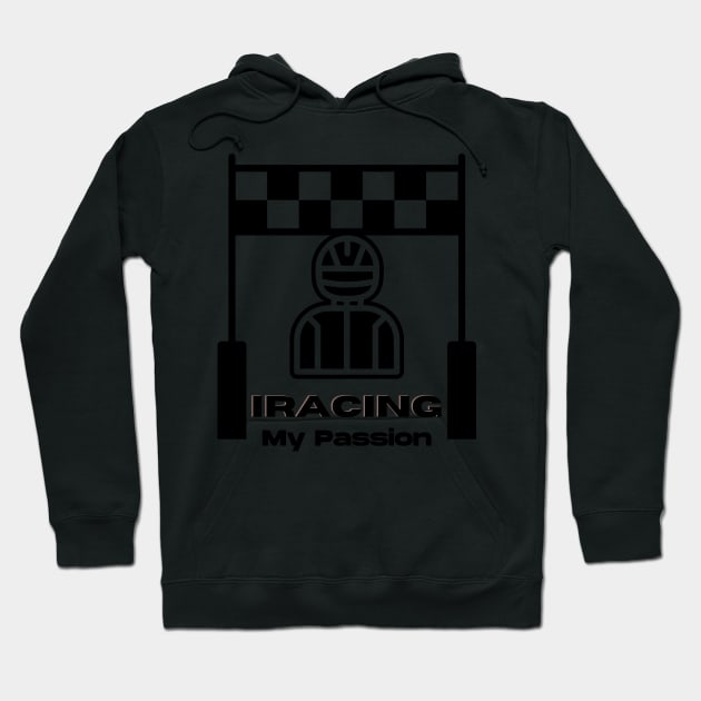 Iracing Fan T Shirt Black Hoodie by GrafDot